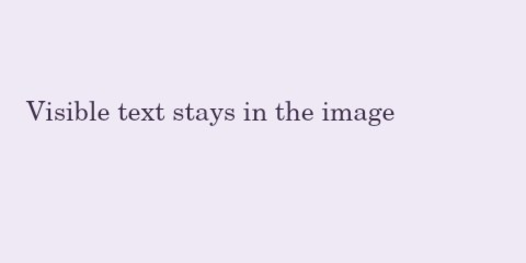 Cleaned sample image: the words Visible text stays in the image remain visible